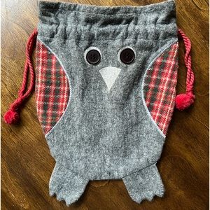 Fabric Owl Drawstring Bag